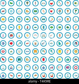 100 tourism icons set, cartoon style Stock Vector Image & Art - Alamy