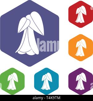 Palm tree icons vector hexahedron Stock Vector