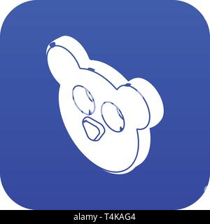 Mouse form button clothes icon blue vector Stock Vector