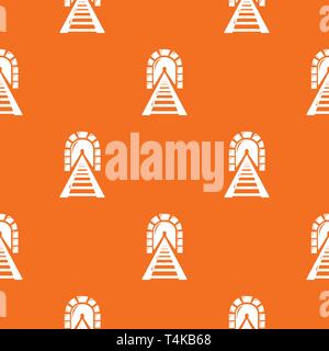 Railway tunnel pattern vector orange Stock Vector