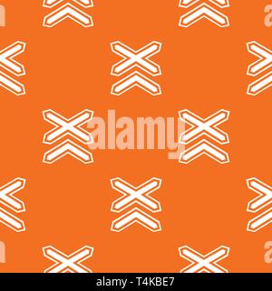 Two line non barrier railways pattern vector orange Stock Vector