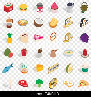 Fruit drink icons set, isometric style Stock Vector