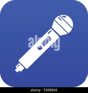 Microphone icon blue vector Stock Vector