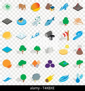 Our earth icons set, isometric style Stock Vector