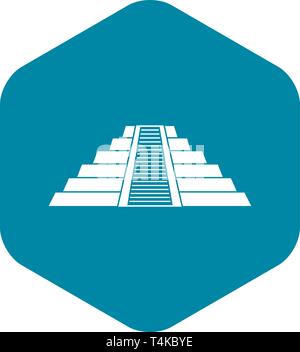 Ziggurat in Chichen Itza icon, simple style Stock Vector