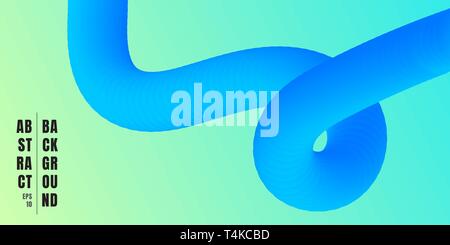 Abstract creative design 3d blue color fluid wave and spiral shape on green background. You can use for brochure. poster, banner web, leaflet, flyer,  Stock Vector