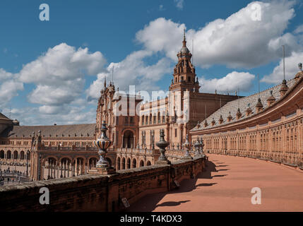 Andalisia Seville's main square Plaza de Espana Spain. blue decorative ceramic element Stock Photo