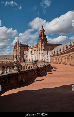 Andalisia Seville's main square Plaza de Espana Spain. blue decorative ceramic element Stock Photo