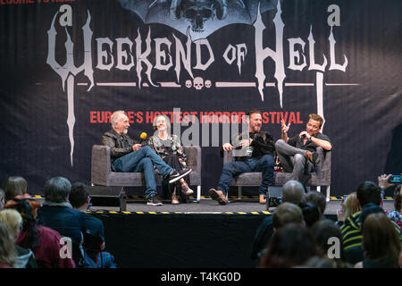 DORTMUND, GERMANY - April 13th 2018: Tobin Bell, Shawnee Smith, Costas Mandylor and Sean Patrick Flanery at Weekend of Hell Spring Edition 2019 Stock Photo