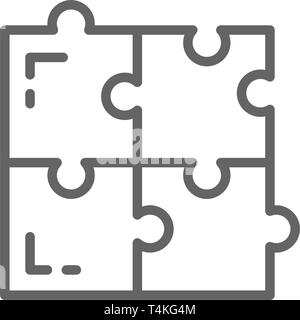 Puzzle, simple solutions, compatibility, solving problem line icon. Stock Vector