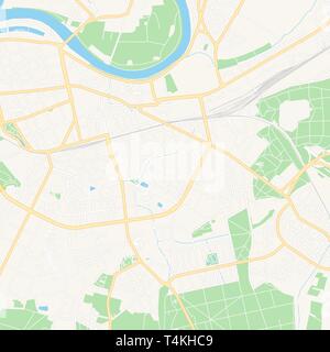 Modern City Map - Offenbach city of Germany with districts grey DE ...