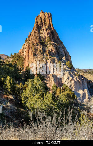 Cathedral Rock, Garden of the Gods in Colorado Springs, Colorado Stock Photo