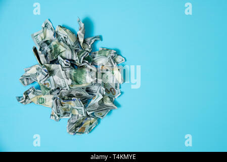 the crumpled dollars  Stock Photo