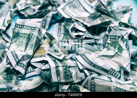 the crumpled dollars  Stock Photo