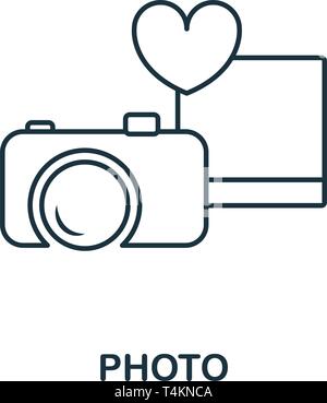 Photo outline icon. Premium style design from honeymoon icons collection. Simple element photo icon. Ready to use in web design, apps, software, print Stock Vector