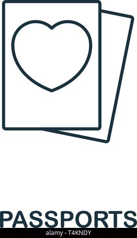 Passports outline icon. Premium style design from honeymoon icons collection. Simple element passports icon. Ready to use in web design, apps, softwar Stock Vector