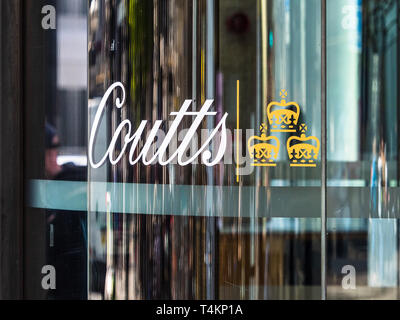 Coutts Bank Headquarters HQ, the Strand,London - Coutts and Co is a UK based private bank and wealth manager, founded in 1692.  Now part of Natwest. Stock Photo