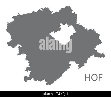 Hof grey county map of Bavaria Germany Stock Vector