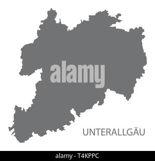 Modern Map Unterallgaeu county - Unterallgaeu Grey County Map Of Bavaria Germany T4kppc 