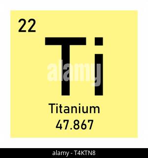 Illustration of Periodic table element Titanium icon on white background Stock Vector