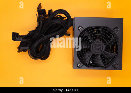 the power supply for the computer isolated on white background Stock Photo