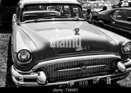 A 1955 Buik Roadmaster on display at a car show Stock Photo