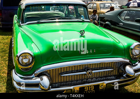 A 1955 Buik Roadmaster on display at a car show Stock Photo