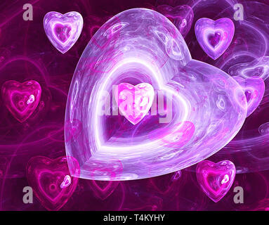 Abstract background with hearts Stock Photo
