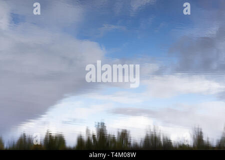 Cloudy sky over the river Thames in Purfleet, Grays, Essex Stock Photo