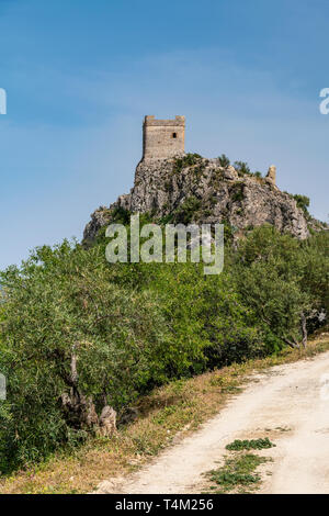 Moorish castle, Zahara de la Sierra, Andalusia, Spain Stock Photo