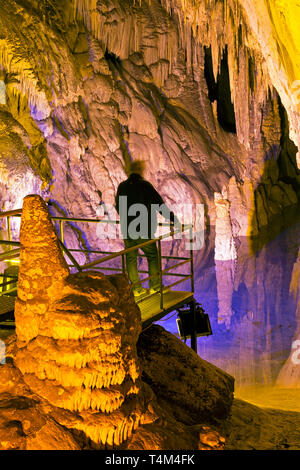 little lake inside Dim Magarasi flowstone cave, Kestel, Alanya, Antalya Province, Turkey Stock Photo