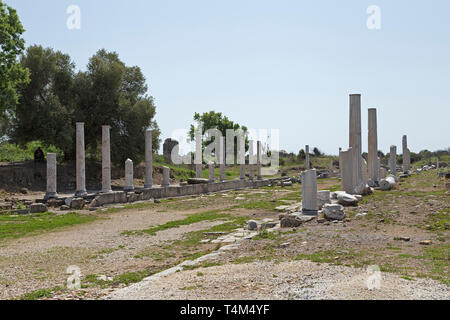 remains of a Roman street, Side, Province Antalya, Turkey Stock Photo