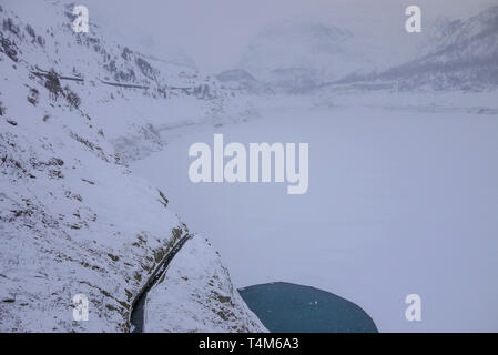 Lake of Tignes, Tignes, Savoie, France Stock Photo