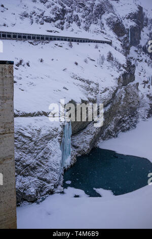 Lake of Tignes, Tignes, Savoie, France Stock Photo