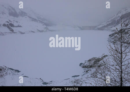 Lake of Tignes, Tignes, Savoie, France Stock Photo