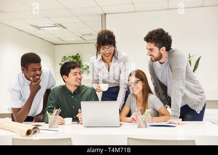 Business team at strategy planning on laptop Computer in the office Stock Photo