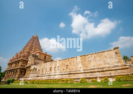 Horizontal view of the Gangaikonda Cholapuram temple in Gangaikonda Cholapuram, India. Stock Photo