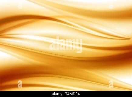 Beautiful Gold Satin. Drapery Background. Soft satin Stock Vector