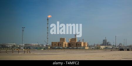 oil refinery of the Kuwait city under the sky in Kuwait Stock Photo