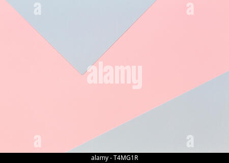 Pastel color paper texture background. Abstract geometric soft pink and blue paper background Stock Photo