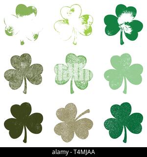 Clover Leaf Grune Set Stock Vector