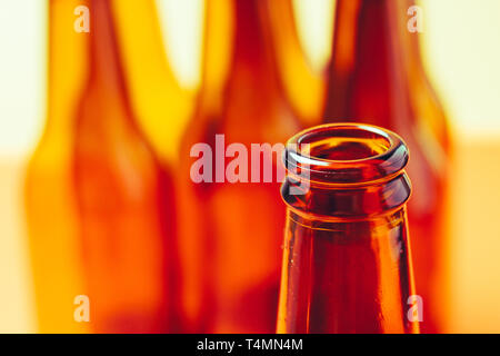 brown glass bottles for advertising still lifes Stock Photo
