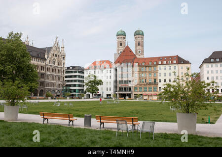 Munich, Germany - May 31, 2017: City centre view of Marienplatz in Munich, Bavaria Stock Photo