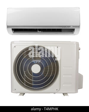 White air conditioner system isolated on white background Stock Photo
