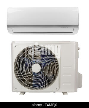 White air conditioner system isolated on white background Stock Photo