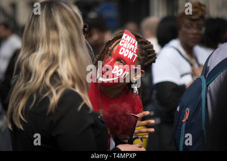 Anti knife crime protesters backed by mothers of knife crime victims demonstrate in central London to call on the government to do more in tackle youth violence. Stock Photo