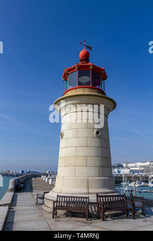 The West Pier Lighthouse in Ramsgate, Kent, UK. Stock Photo