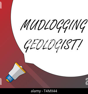 Handwriting text Mudlogging Geologist. Conceptual photo gather information and creating a detailed well log Huge Blank White Speech Bubble Occupying H Stock Photo