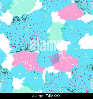 Seamless vector pattern with pink drawing flowers Stock Vector
