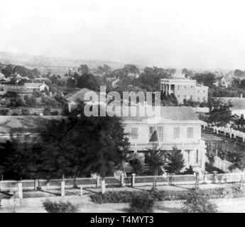 California History - Napa City, looking South from the Court House - Napa County ca. 1866 Stock Photo